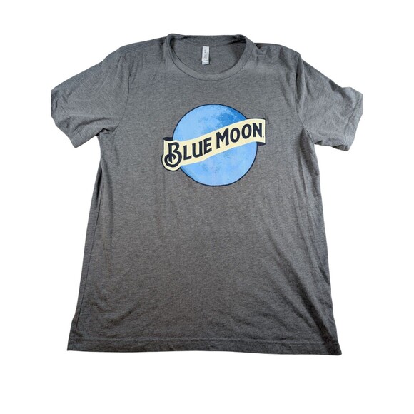 Bella-Canvas Gray Blue Moon Beer Graphic Tshirt  Size L - Picture 2 of 5